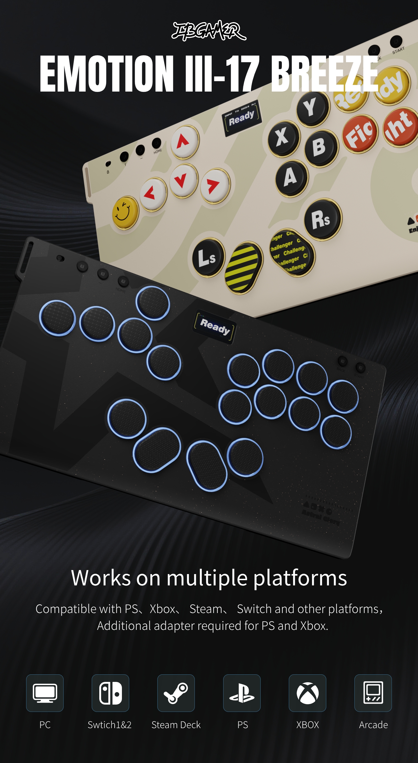 HautePad Emotion III-17 Hitbox Leverless Controller - TBGAMER